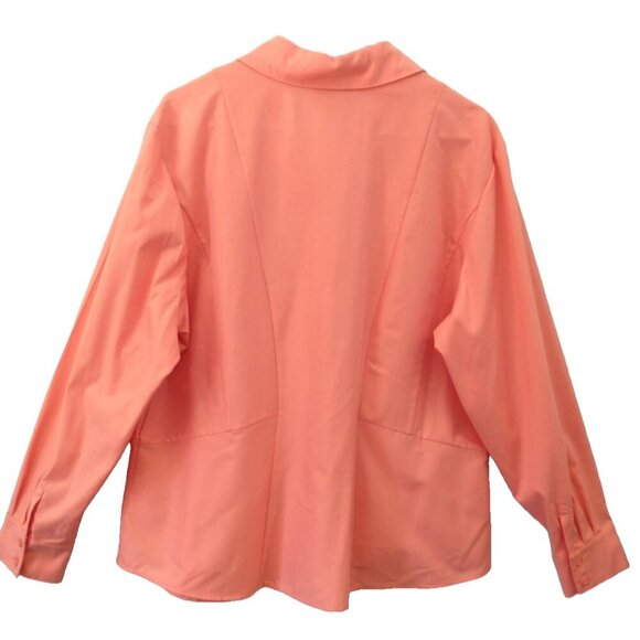 SOLD_SOLD_SOLD!!  Coldwater Creek Blouse Peplum No Iron Peach Cotton Blend - XL - Picture 5 of 9